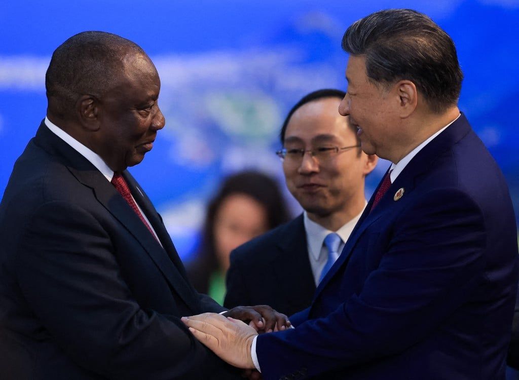 Güney Afrika Devlet Başkanı Ramaphosa ve Çin Devlet Başkanı Xi Jinping G20 Zirvesi'nde.