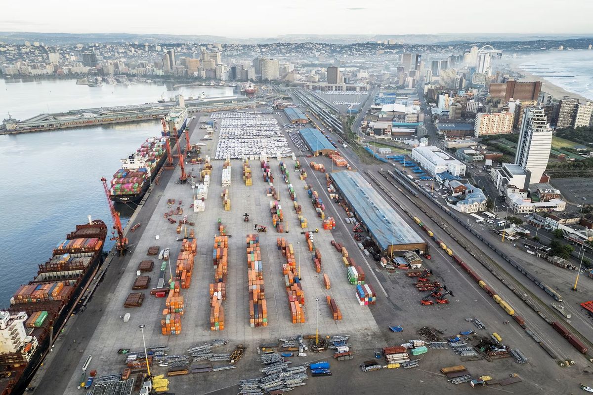 Durban limanının drone görüntüsü, Güney Afrika