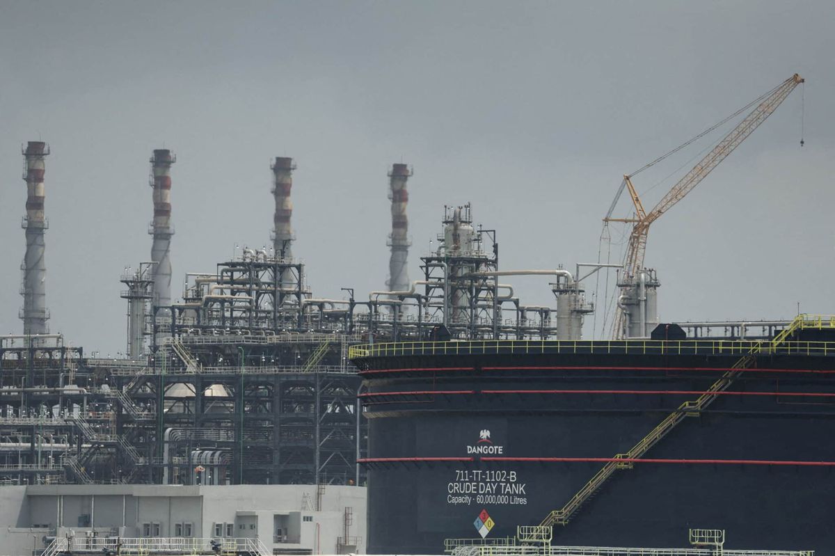 Nijerya, Lagos'ta Dangote petrol rafinerisi tesisi.