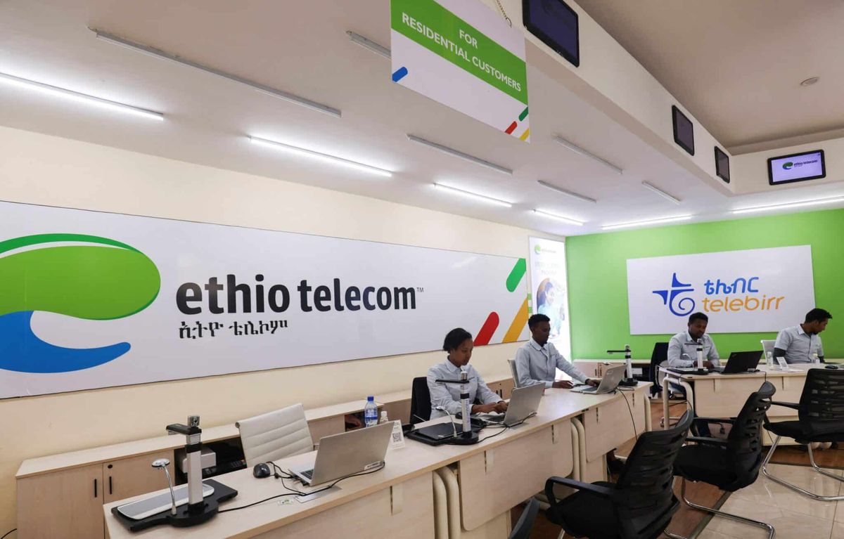 Etiyopya Telekom çalışanları Addis Ababa'da